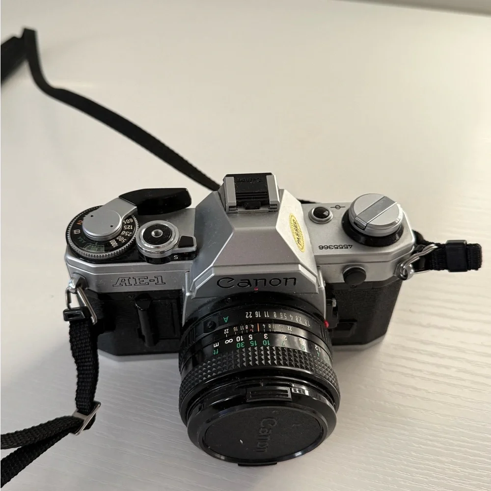 Canon AE-1 35mm film SLR camera with 50mm lens